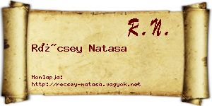 Récsey Natasa névjegykártya